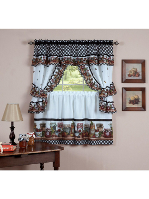 Goodgram Mason Jars Cottage Style Kitchen Curtain Swag & Tiers Set