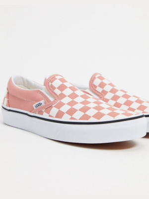 Vans Slip-on Check Sneakers In Pink