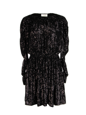 Saint Laurent Sequins Embellished Mini Dress