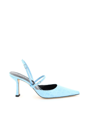 By Far Tiffany Embossed Slingback Pumps