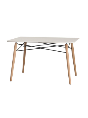 Eiffel White Wood Top Dining Table