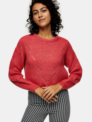 Raspberry Stitch Knitted Sweater