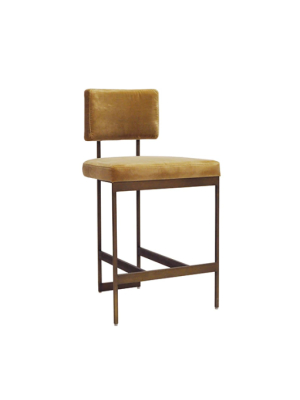 Modern Counter Stool With Bronze Base In Various Colors