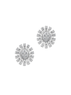 14kt White Gold Baguette Diamond Melina Stud Earrings