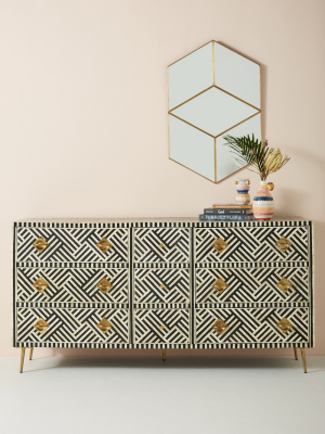 Optical Inlay Nine-drawer Dresser