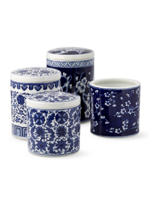 Blue & White Ceramic Classic Countertop Set