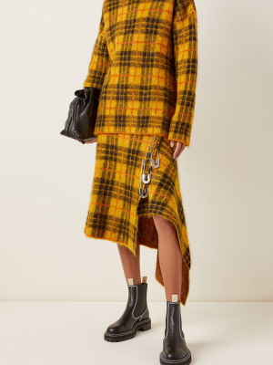 Tartan Mohair-blend Turtleneck Sweater