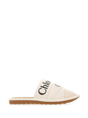 Chloé Logo Print Mule Slippers