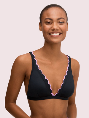 Scallop Wave French Bikini Top