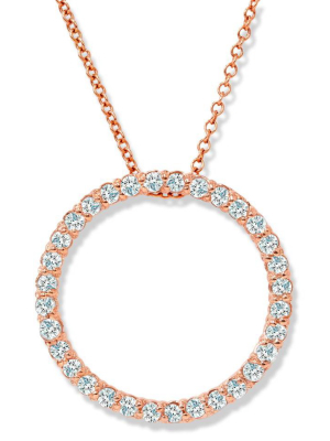 Pompeii3 1/2ct Circle Diamond Pendant 14k Rose Gold