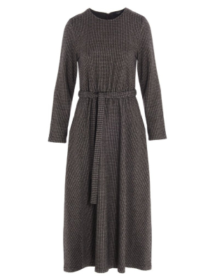 Weekend Max Mara Houndstooth Belted Midi Dress