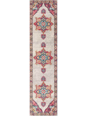 Merlot Cream/red Runner Rug