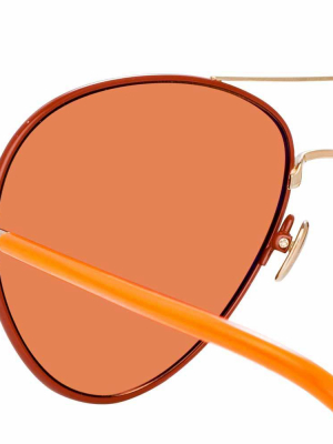 Linda Farrow Diabolo C10 Aviator Sunglasses