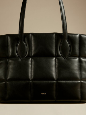 The Florence Quilted Tote In Black Leather