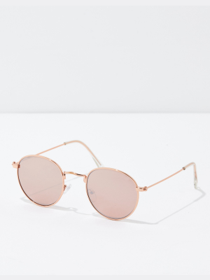 Aeo Rosegold Round Metal Sunglasses