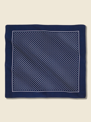 Vintage European Bandana - Navy Small Dot