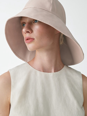 Leather Hat With Wide Brim