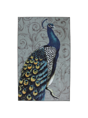 Mohawk Peacock Feathers Area Rug - Blue Green (5'x8')