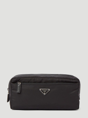 Prada Logo Plaque Travel Pouch