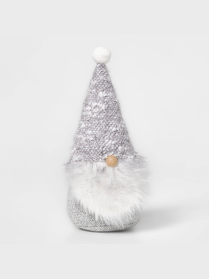 Gnome Decorative Figurine Decorative Figurine Gray/white - Wondershop™