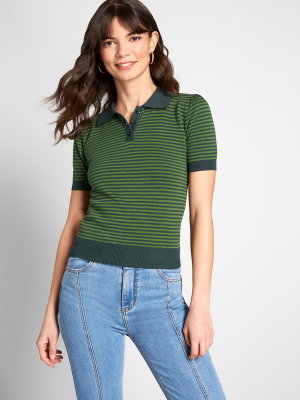 Going Polo Short Sleeve Sweater