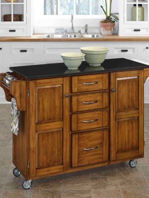 Kitchen Carts And Islands With Granite Top Black - Home Styles