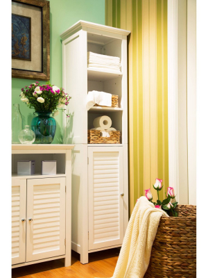 Floor Storage Cabinet With 1 Door White - Glitzhome
