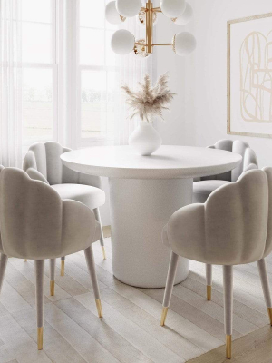 Candelabra Home Roxie Ivory Concrete Dining Table