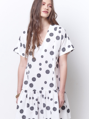 Piper Vneck Trapeze Dress - Dot