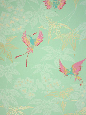 Grove Garden Wallpaper In Aqua By Osborne & Little