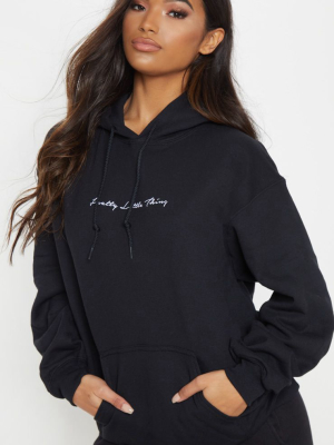 Prettylittlething Black Embroidered Oversized...