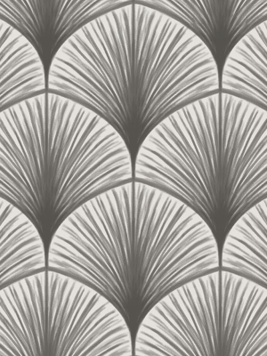 Dusk Grey Frond Wallpaper From The Moonlight Collection By Brewster Home Fashions