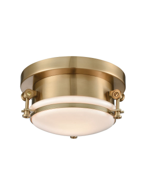 Riley 1 Flush Mount In Satin Brass By Bd Fine Lighting