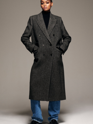 Wool Blend Menswear Coat