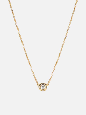 Luna Necklace, 14k Gold/diamond