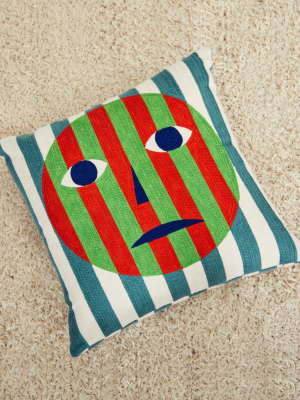 Embroidered Face Pillow