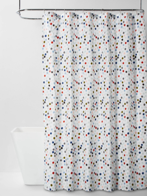 Microfiber All Over Polka Dot Shower Curtain - Room Essentials™