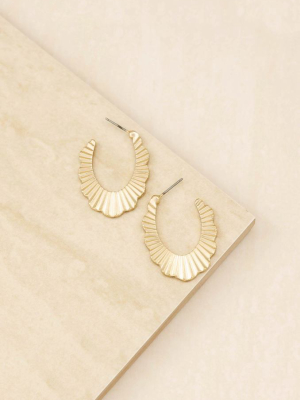 Textured Relics 18k Gold Plated Hoop Earrings