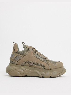 Buffalo Chunky Vegan Nubuck Sneakers In Taupe