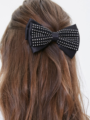 Rhinestone Hair Bow Barrette