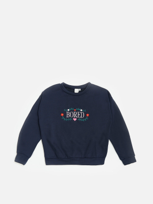 **bored Embroidered Sweatshirt By Skinnydip