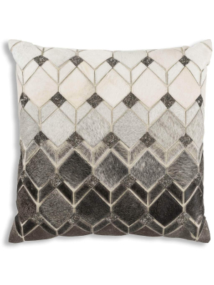 Theo Hide Pillow With Silver Beadwork