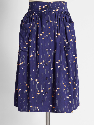 Rambunctious Raindrops Button-up Skirt