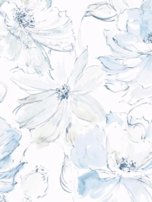 Floral Dreams Wallpaper In Blue From The Impressionist Collection By York Wallcoverings