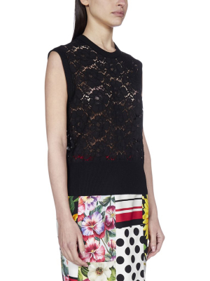 Dolce & Gabbana Lace Sleeveless Sweater