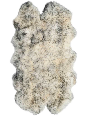 Sheepskin Pelt Ivory/smoke Gray Area Rug
