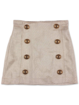 Balmain Kids Button Detail Skirt