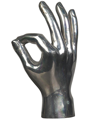 Noir Ok Sign Silver Sculpture