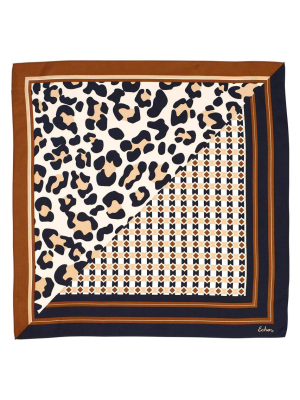 Leopard Geo Silk Square