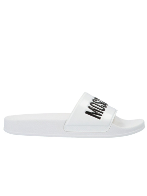 Moschino Logo Embossed Slide Sandals